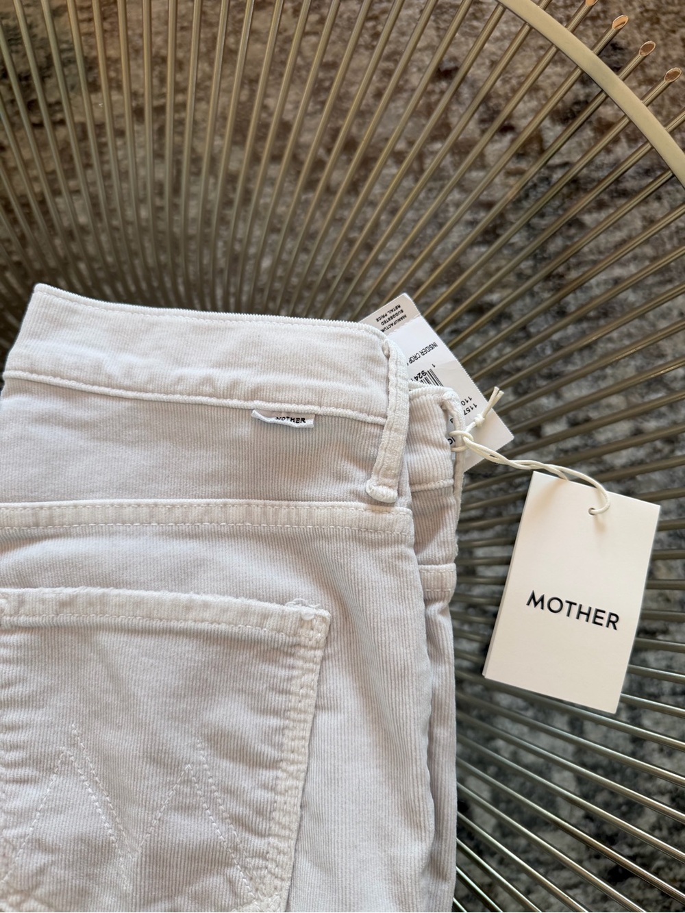 MOTHER Straight-Leg White Jeans with Raw Hem - Picture 7 of 7